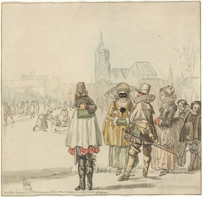 氷上のウィンターキング、1766年。 作： Cornelis Ploos van Amstel
