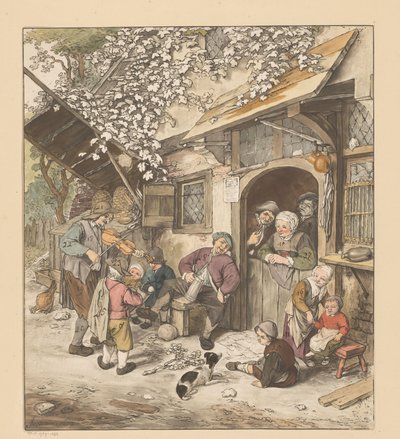 旅館の前のバイオリン弾き 作： Cornelis Ploos van Amstel