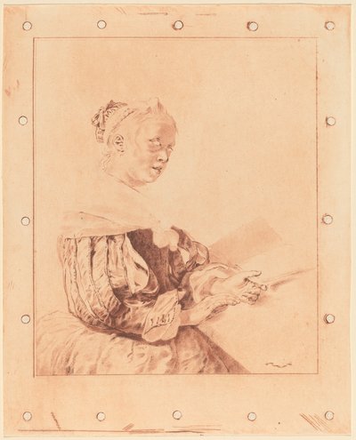 キーボードの若い女の子 作： Cornelis Ploos van Amstel