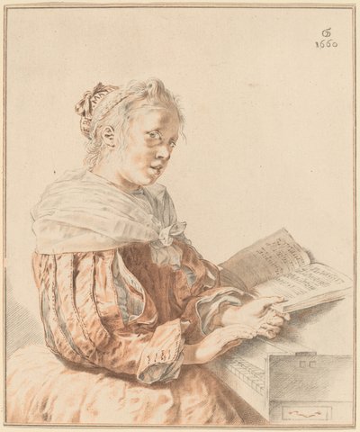キーボードの若い女の子 作： Cornelis Ploos van Amstel