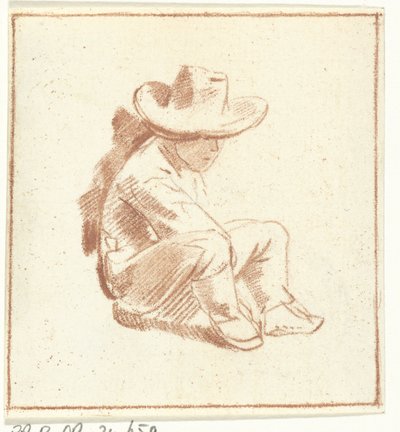座る男の子 作： Cornelis Ploos van Amstel