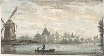 Leimuiden と Bilderdam の間の Drecht にある風車「De Vos」と家屋「Verbeid Den Tijd」 作： Cornelis Pronk (possibly)