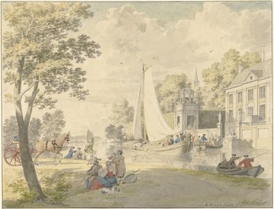 遊覧船のある夏の田舎の風景 作： Cornelis Pronk
