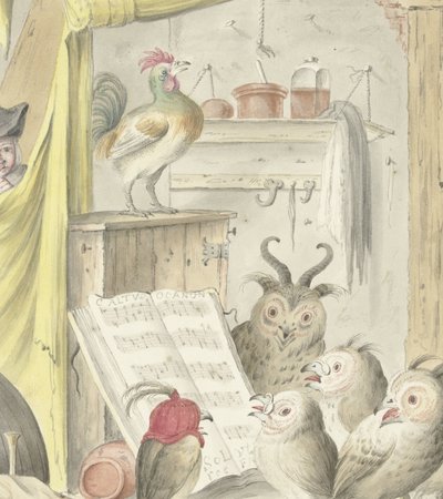 鳥のコンサートのあるインテリア 作： Cornelis Saftleven (possibly)