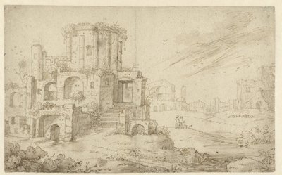 古代遺跡のある風景 作： Cornelis Saftleven