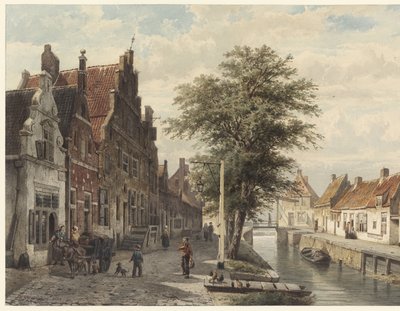 ハッセルトの運河の眺め 作： Cornelis Springer