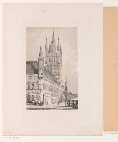 イープルの織物会館 13 世紀の市庁舎 (Halte Yperen) (オブジェクトのタイトル) 作： Cornelis Springer