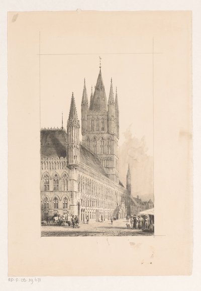 イープルの織物会館 13 世紀の市庁舎 作： Cornelis Springer