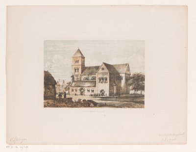 12 世紀の教会 教会の建物 12 世紀 (オブジェクトのタイトル) 作： Cornelis Springer