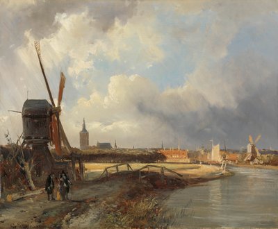 ハーグの眺め 17 世紀のデルフツェ ファールトからのハーグの眺め 作： Cornelis Springer