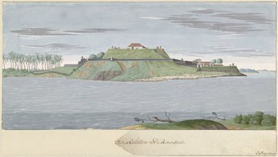 川から見たセイロンのカリチュール砦 Fortres Caliture of the Revier side (オブジェクトのタイトル) 作： Cornelis Steiger