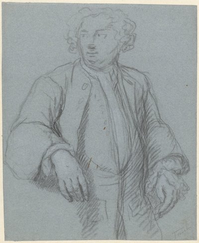 ロングコートを着た見知らぬ男の肖像、左に 4 分の 3 作： Cornelis Troost (attributed to)