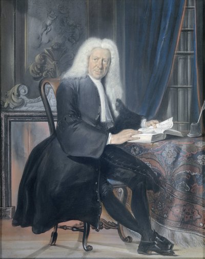 カール・バウマン (1673-1747)。 アムステルダムと詩人のたばこ屋 作： Cornelis Troost
