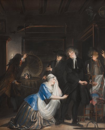 偽りの徳の発見：洗濯かごの中のフォルカートの発見、1739年 作： Cornelis Troost