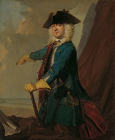 Gerrit Sichterman (1688-1730)。 オラニエ・フローニンゲン歩兵連隊大佐、グレイヴ司令官 作： Cornelis Troost