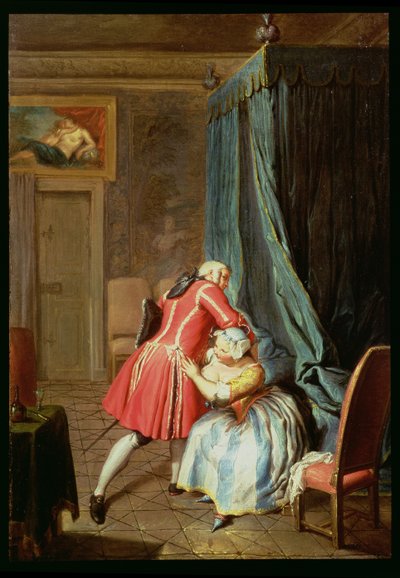 カップルの世話をする寝室のインテリア 作： Cornelis Troost