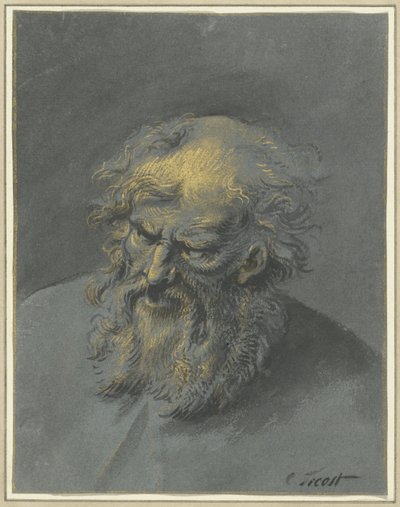 ひげを生やした老人の頭（使徒または哲学者） 作： Cornelis Troost