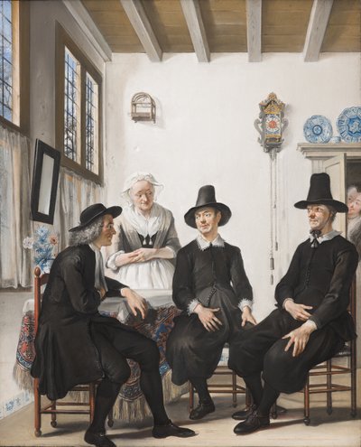 Saartje Jansは結婚、1738年に彼女の手を求められます 作： Cornelis Troost
