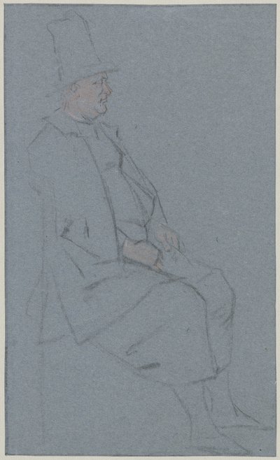 座っているクエーカー、右に横顔 作： Cornelis Troost