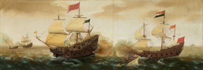 オランダとスペインの軍艦の海戦 作： Cornelis Verbeeck