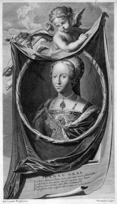 イギリスの女王、ジェーン・グレイ夫人。 作： Cornelis Vermeulen