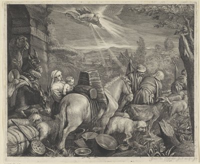 アブラハムはハランを去る 作： Cornelis Visscher (II)