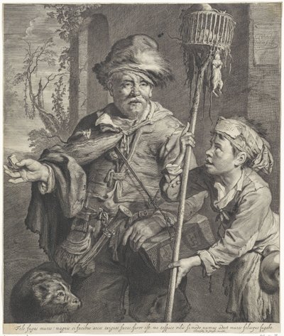 パイド・パイパーと従者 作： Cornelis Visscher (II)
