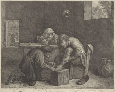 医者を持つ男 Vre、seca、purga、cura 外科医！ ドロリ（オブジェクトのタイトル） 作： Cornelis Visscher (II)