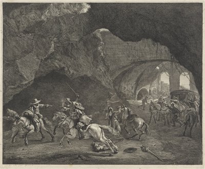 強盗中にピストルが撃たれた 作： Cornelis Visscher (II)
