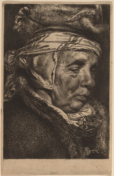 老女の首（フィッシャーの母） 作： Cornelis Visscher