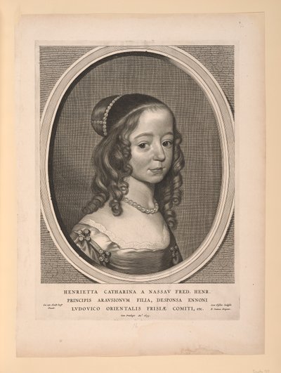 オレンジ・ナッソー公妃ヘンリエッタ・カタリーナ（9点の肖像画より 作： Cornelis Visscher