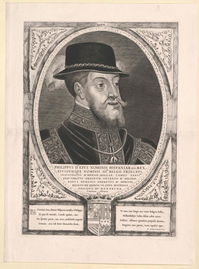 スペイン国王フィリップ2世（プリント） 作： Cornelis Visscher