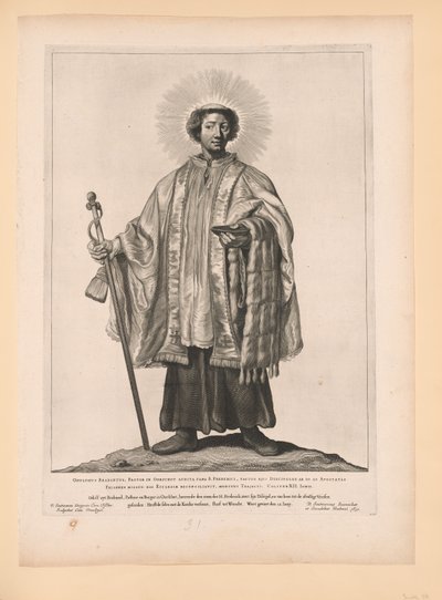 聖オドルフ、「北と南のオランダの聖人」より 作： Cornelis Visscher