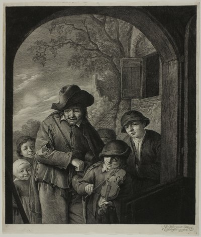 ハーディ・ガーディ奏者 作： Cornelis Visscher