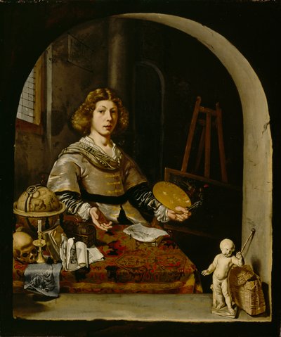 彼のスタジオの芸術家、1665-70年 作： Cornelis attr. to Bisschop