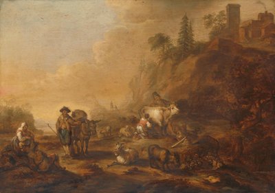 牧夫とそのドライブのある風景 作： Cornelis de Bie