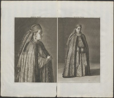 ロシア人女性 From: Travels over Muscovy, 1711 作： Cornelis de Bruijn