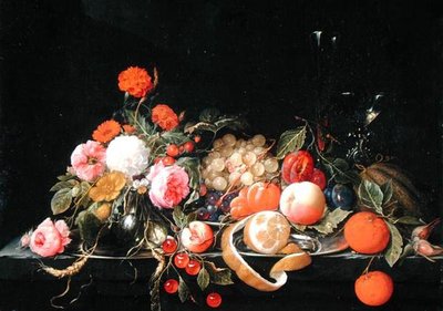 花と静物（油彩・キャンバス 作： Cornelis de Heem