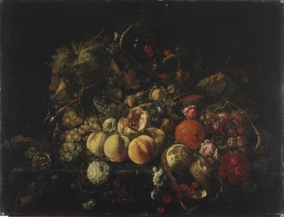 花と果物のある静物 作： Cornelis de Heem