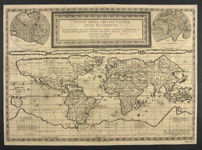 世界地図、全世界の普遍的な説明 作： Cornelis de Jode