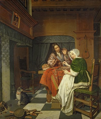 チェスプレーヤー、1670年頃 作： Cornelis de Man