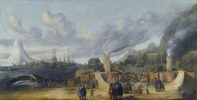スメレンブルグ村近くの鯨油精製所 作： Cornelis de Man