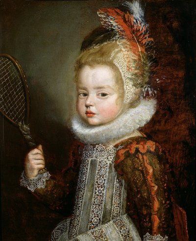 ラケットを持つ子供の肖像」（油彩・パネル 作： Cornelis de Vos