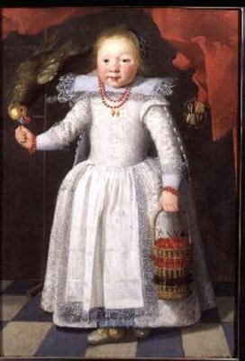 オウムを持つ少女 作： Cornelis de Vos