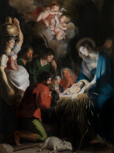 キリストの誕生（パネルに油彩） 作： Cornelis de Vos