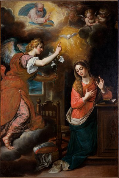 受胎告知、1600年以降（キャンバスに油彩） 作： Cornelis de Wael