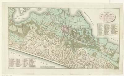 ハールレムとその周辺の地図 ベフェルウェイクからヒレゴムまでのハールレム市周辺の地図 (オブジェクトのタイトル) 作： Cornelis van Baarsel