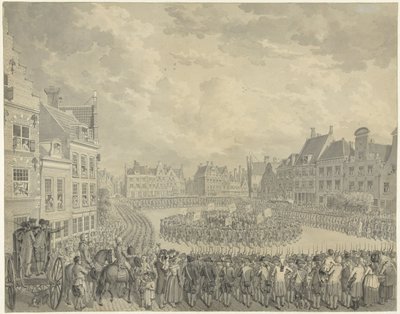 1786年、ユトレヒトのノイデの市警による委員会の宣誓 作： Cornelis van Cuylenburgh (II) (signed by artist)