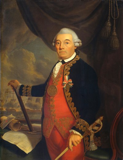 Johan Arnold Zoutman (1724-1793)、中将の肖像[1]  代替タイトル:   ヨハン・アーノルド・ソルトマン (1724-93)。 中将。 [2] ヤン・アーノルド・ゾウトマン[2] 作： Cornelis van Cuylenburgh