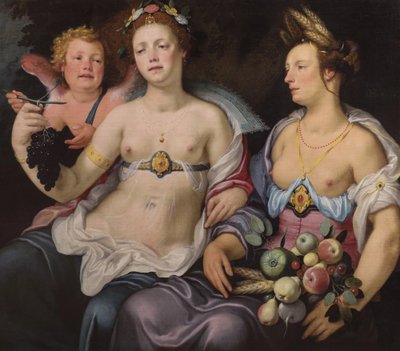 金星、キューピッド、セレス 作： Cornelis van Haarlem